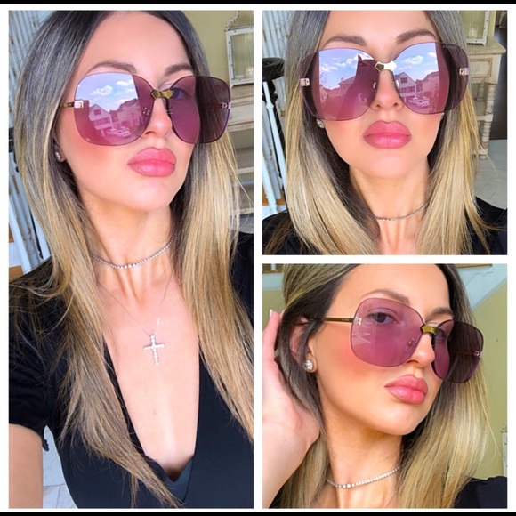 🔥NEW LUXURY GUCCI VIOLET RIMLESS SUNGLASSES🔥